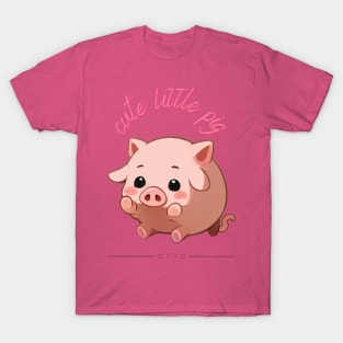 drawing in anime style cute pig T-Shirt